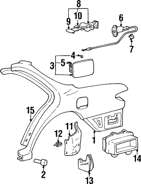 Quarter Panel & Components for 2000 Hyundai Elantra #1