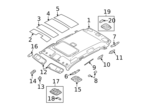 Interior Trim - Roof for 2007 Kia Sportage #0