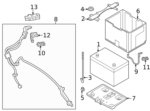 Battery for 2014 INFINITI Q70 #1