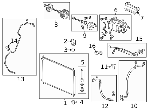 Condenser, Compressor & Lines for 2015 Honda CR-V #0