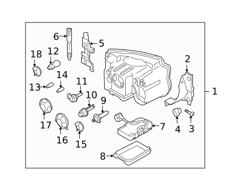 Headlamp Components for 2006 Land Rover LR3 #1