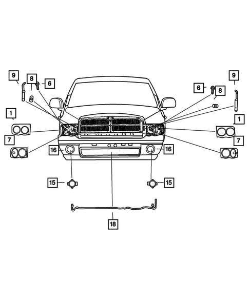 Lamps - Front, Rear and Courtesy for 2002 Dodge Ram 1500 #0