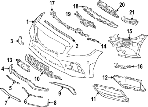 Bumper Cover for 2021 Mercedes-Benz C63 AMG S #0