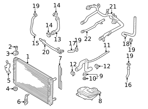 Radiator & Components for 1999 Volkswagen Passat #0