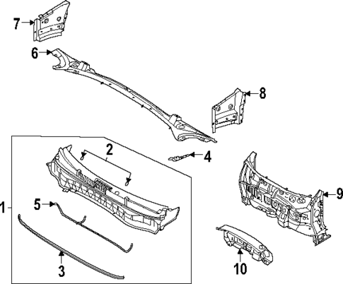 Cowl for 2023 Kia Seltos #1