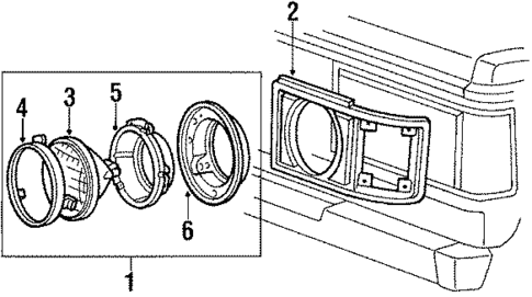Headlamp Components for 1986 Toyota Land Cruiser #0