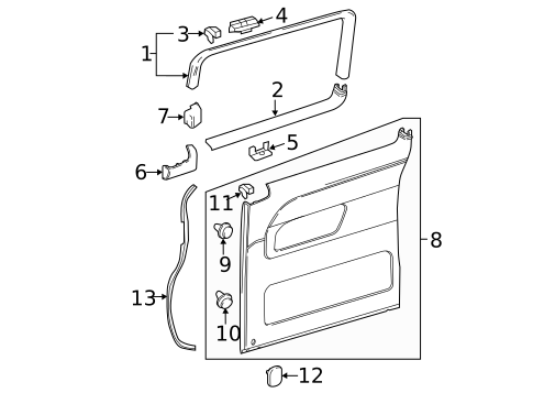 Interior Trim - Side Door for 2021 Mercedes-Benz Metris #1