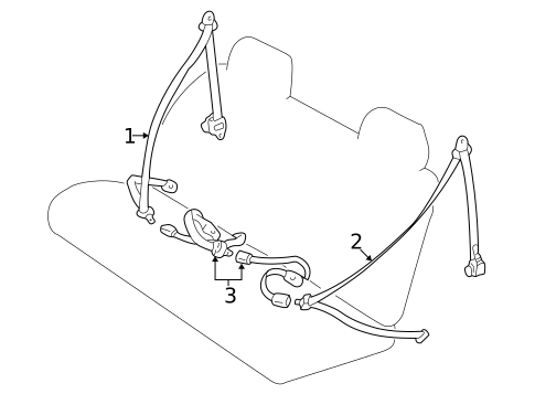 Rear Seat Belts for 1998 Toyota 4Runner #1