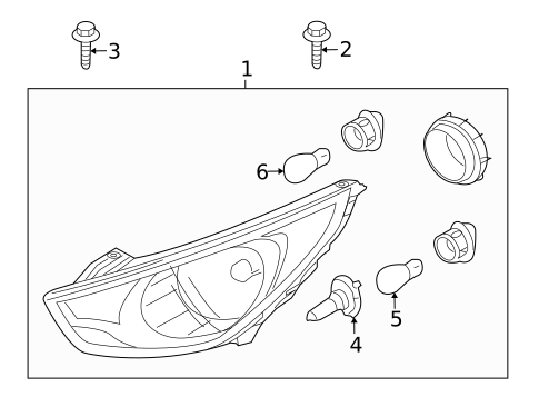 Headlamp Components for 2011 Hyundai Tucson #0