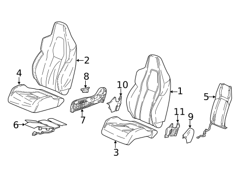 Passenger Seat Components for 2020 Honda Civic #1