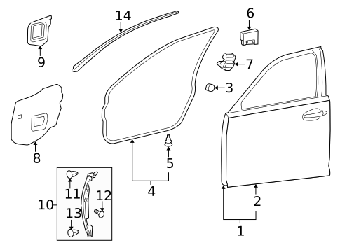 Door & Components for 2010 Lexus LS600h #0