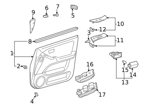 Interior Trim - Front Door for 2003 Lexus RX300 #0