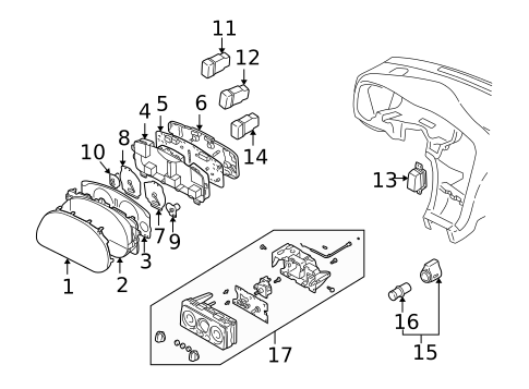 Cluster & Switches for 2004 Subaru Baja #1