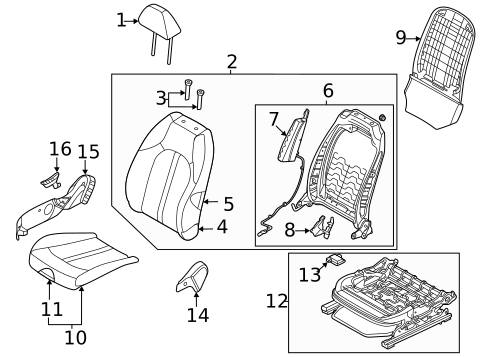 Passenger Seat Components for 2021 Hyundai Sonata #0