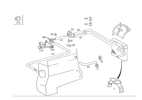 Heating Water Connection for 1993 Mercedes-Benz 300CE #2