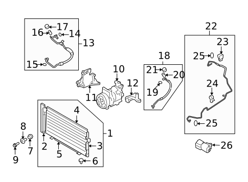 Condenser, Compressor & Lines for 2013 Subaru Forester #0
