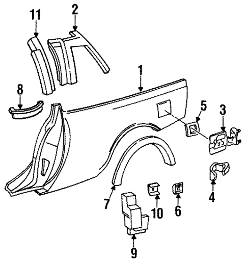 Glass & Hardware for 1992 Buick Regal #1