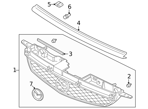 Grille & Components for 2001 Mazda Protege #0