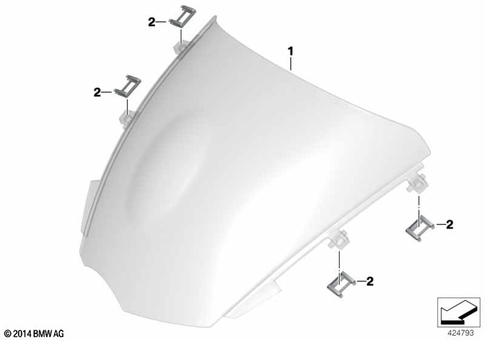 Motorcycle Trim Section, Windshield for 2005 BMW-Motorrad R 1200 S #4