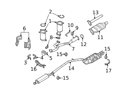 Exhaust Components for 2009 Ford Taurus #0