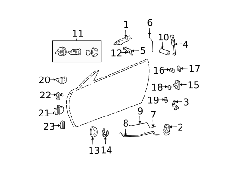 Lock & Hardware for 2003 Chrysler Sebring #0