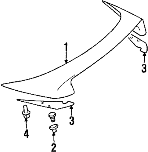 Rear Spoiler for 1998 Mitsubishi Eclipse #1