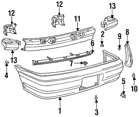Bumper & Components - Rear for 1994 Toyota Tercel #0