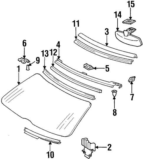 Glass - Windshield for 1995 Mercedes-Benz SL 500 #0