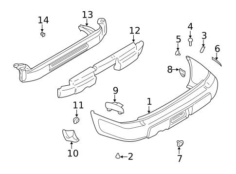 Bumper & Components - Rear for 2000 Subaru Forester #0