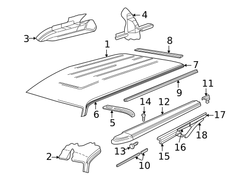 Roof & Components for 1999 Dodge Ram 2500 Van #1
