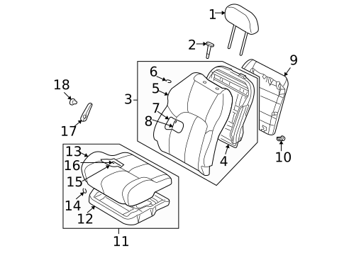 Front Seat Components for 2005 Dodge Stratus #2