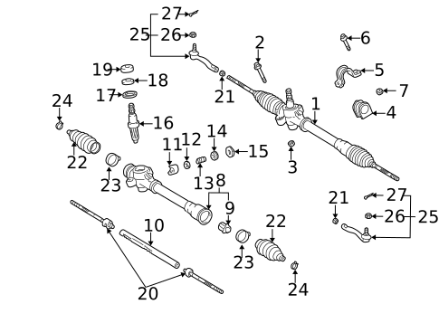 Steering Gear & Linkage for 2002 Toyota Echo #1