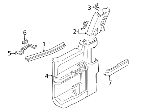 Interior Trim - Rear Door for 2017 Ford F-350 Super Duty #2