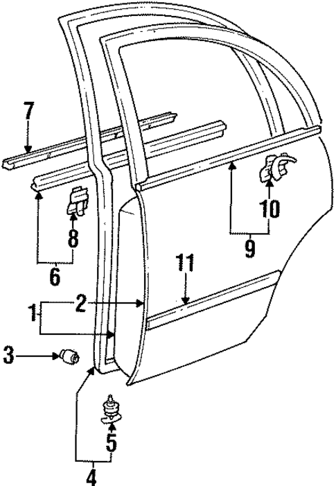 Door & Components for 1994 Toyota Corolla #1