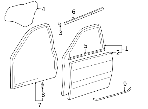 Door & Components for 1999 Lexus LX470 #0