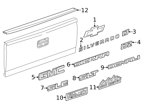 Exterior Trim - Pick UP Box for 2016 Chevrolet Silverado 1500 #9