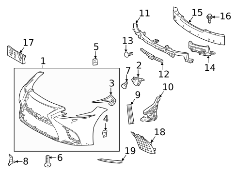 Bumper & Components - Front for 2020 Lexus LS500 #0