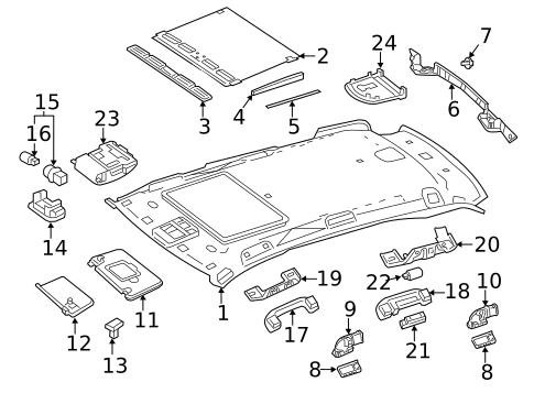 Interior Trim - Roof for 2016 Mercedes-Benz GL450 #0