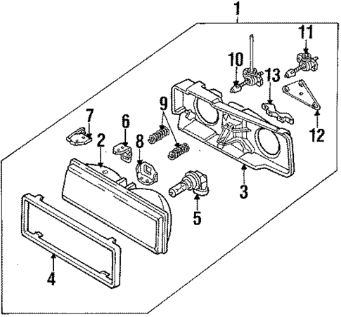 Headlamp Components for 1988 Chevrolet Celebrity #0
