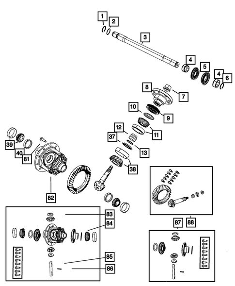 Front Axle; Housing, Differential and Vent for 2008 Dodge Nitro #0