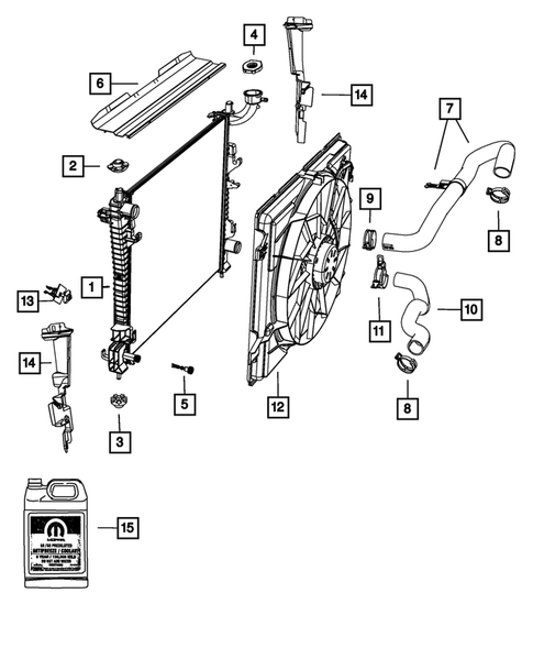 Radiator and Related Parts; Charge Air Cooler for 2012 Dodge Durango #1