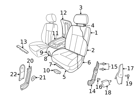 Front Seat Components for 2011 Ram Dakota #0