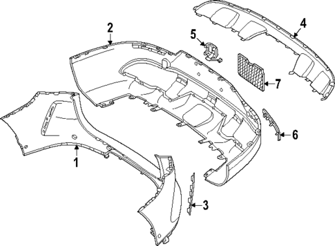 Bumper & Components - Rear for 2024 Mercedes-Benz EQE SUV AMG® #1
