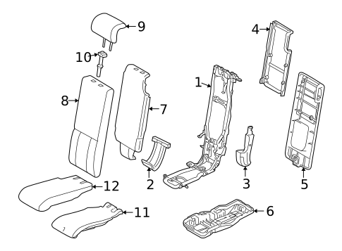Rear Seat Components for 2009 Toyota Highlander #0