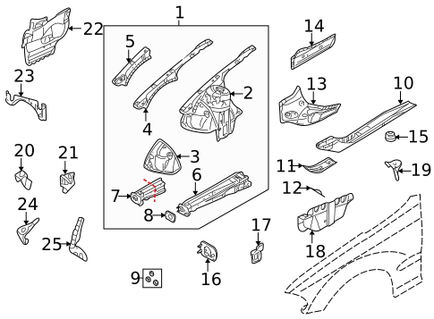 Structural Components & Rails for 2000 BMW 323Ci #0