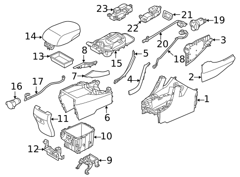 Console for 2017 Hyundai Santa Fe #1