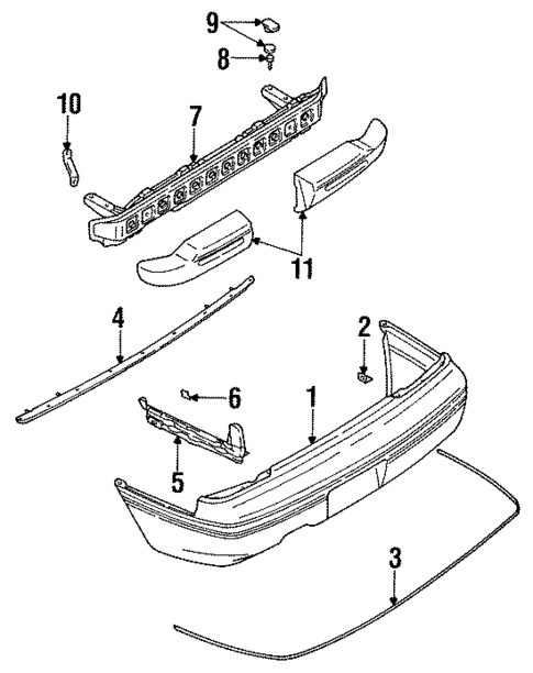 Bumper & Components - Rear for 1993 Subaru Legacy #0