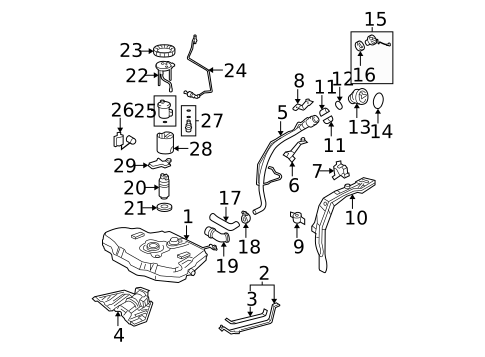 Fuel System Components for 2005 Toyota Corolla #0