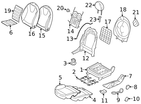 Driver Seat Components for 2013 Mini Cooper #2