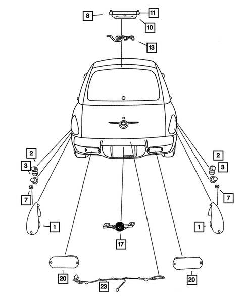 Lamps - Front, Rear and Courtesy for 2004 Chrysler PT Cruiser #1
